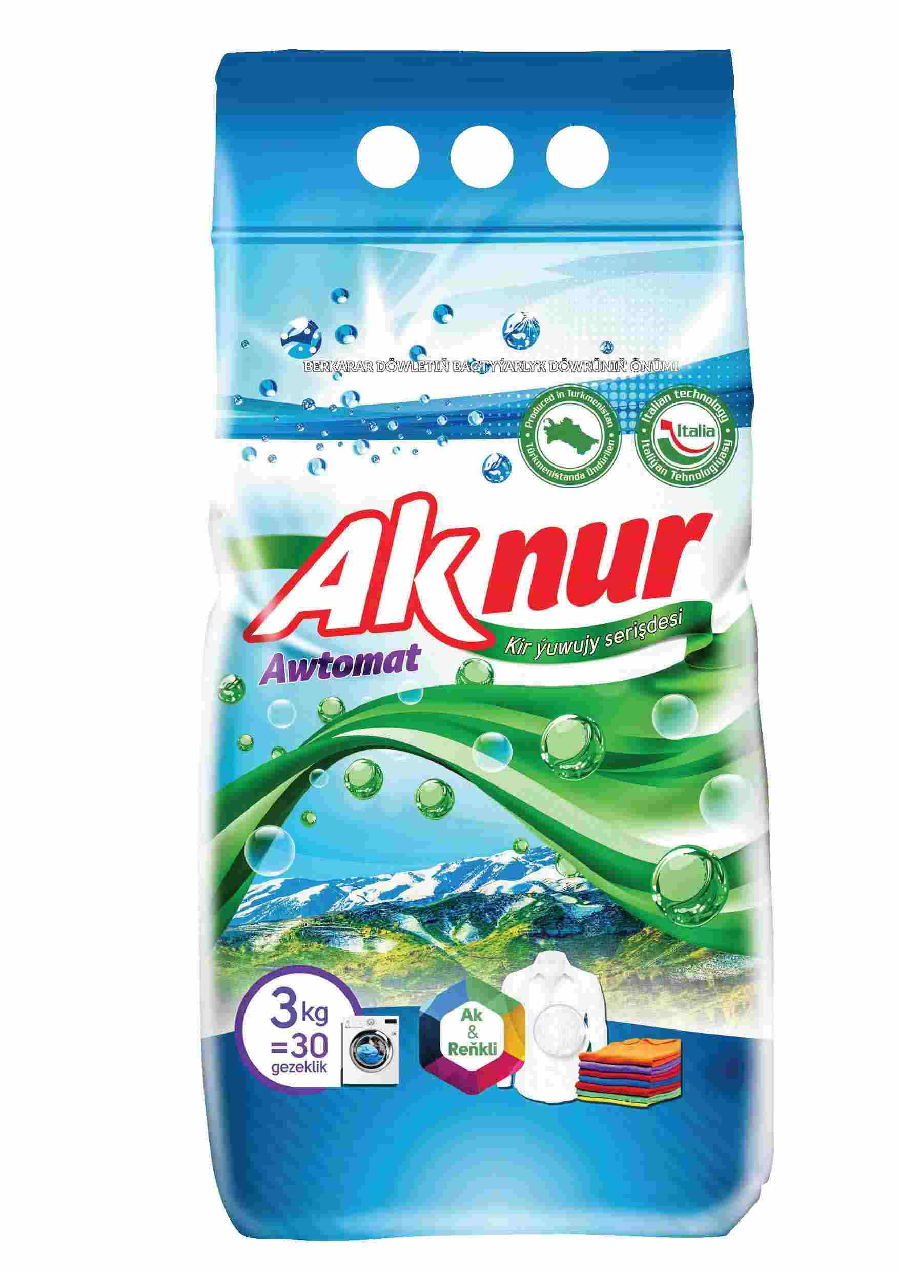 Aknur автоматический стиральный порошок 3/6/9 кг